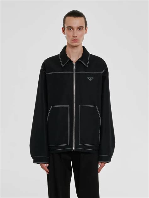 prada contrast stitch jacket